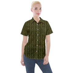 Vintage Wallpaper Vintage Women s Short Sleeve Pocket Shirt