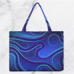 Wavy Abstract Blue Zipper Medium Tote Bag by Pakrebo