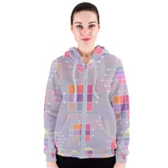 Pastels Shapes Geometric Women s Zipper Hoodie by Pakrebo