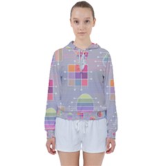 Pastels Shapes Geometric Women s Tie Up Sweat by Pakrebo