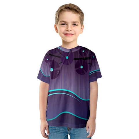 Scenery Sea Full Moon Stylized Kids  Sport Mesh Tee by Pakrebo