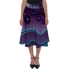 Scenery Sea Full Moon Stylized Perfect Length Midi Skirt by Pakrebo