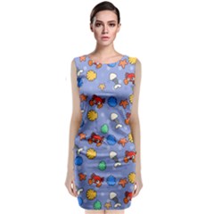 Crabs Pattern Sleeveless Velvet Midi Dress by Valentinaart