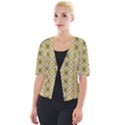 Argyle Large Yellow Pattern Cropped Button Cardigan View1