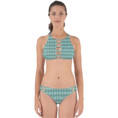 Cute Flowers Vines Pattern Pastel Green Perfectly Cut Out Bikini Set by BrightVibesDesign