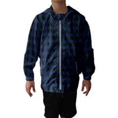 Argyle Dark Purple Black Pattern Kids  Hooded Windbreaker