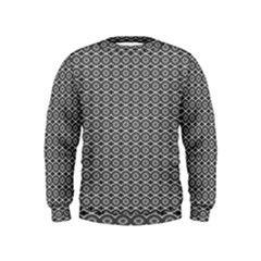 Ornate Oval Pattern Grey Black White Kids  Sweatshirt by BrightVibesDesign
