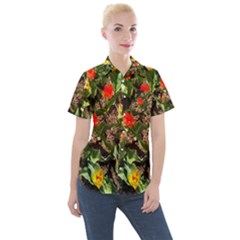 Tulips In April Women s Short Sleeve Pocket Shirt