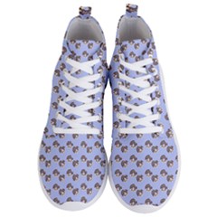 Kawaii Dougnut Blue Pattern Men s Lightweight High Top Sneakers