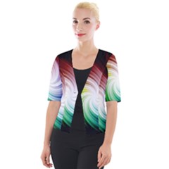 Rainbow Swirl Twirl Cropped Button Cardigan by Nexatart