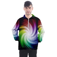 Rainbow Swirl Twirl Men s Half Zip Pullover