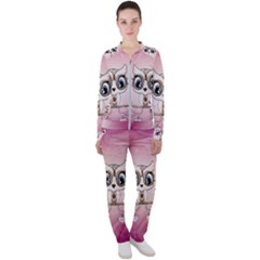Cute Little Owl With Hearts Casual Jacket And Pants Set by FantasyWorld7