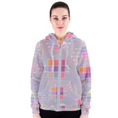 Pastels Shapes Geometric Women s Zipper Hoodie by Nexatart