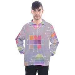 Pastels Shapes Geometric Men s Half Zip Pullover by Nexatart