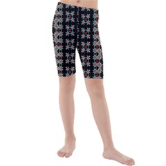 Pattern Black Background Texture Kids  Mid Length Swim Shorts