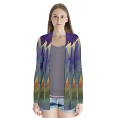 Mountains Abstract Mountain Range Drape Collar Cardigan by Nexatart