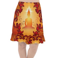 Buddah With Light Effect Fishtail Chiffon Skirt by FantasyWorld7