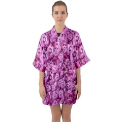 Happy Florals  Giving  Peace Ornate Quarter Sleeve Kimono Robe by pepitasart