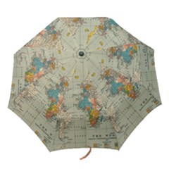 World Map Vintage Folding Umbrellas by BangZart