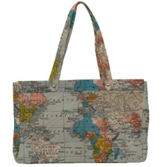 World Map Vintage Canvas Work Bag by BangZart