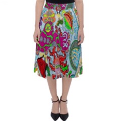 Supersonic Volcanic Splash Classic Midi Skirt by chellerayartisans