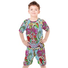 Supersonic Volcanic Splash Kids  Tee And Shorts Set by chellerayartisans