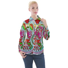 Supersonic Volcanic Splash Women s Long Sleeve Pocket Shirt