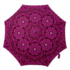 Happy Florals  Giving  Peace And Great Feelings Hook Handle Umbrellas (large) by pepitasart