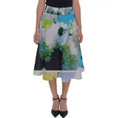 Faded Snowball Branch Collage (ii) Perfect Length Midi Skirt by okhismakingart