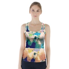 Washed Out Snowball Branch Collage (iv) Racer Back Sports Top by okhismakingart