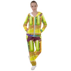 Abstract Landscape Background Women s Tracksuit