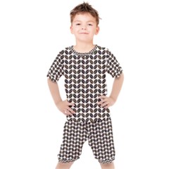 Coffee Beans Pattern Illustrator Kids  Tee And Shorts Set by Pakrebo