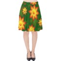 Flower Pattern Floral Non Seamless Velvet High Waist Skirt View1