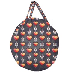 Love Heart Background Giant Round Zipper Tote by Pakrebo