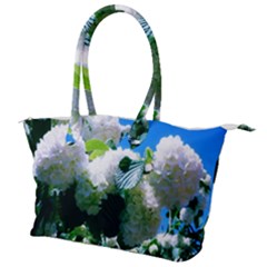 Blue Snowball Branch Canvas Shoulder Bag by okhismakingart