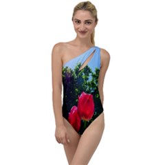 Skyward Tulips To One Side Swimsuit by okhismakingart