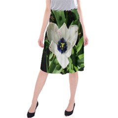 Blue Centered Tulip Midi Beach Skirt by okhismakingart