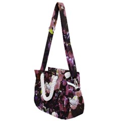 Purple Snowballs Rope Handles Shoulder Strap Bag by okhismakingart