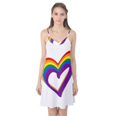 Rainbow Heart Colorful Lgbt Rainbow Flag Colors Gay Pride Support Camis Nightgown by yoursparklingshop