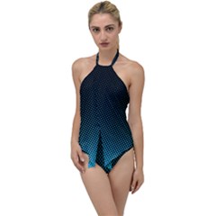 Sharp - Turquoise Halftone Go With The Flow One Piece Swimsuit by WensdaiAmbrose