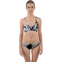 High Contrast Black And White Snowballs Wrap Around Bikini Set by okhismakingart