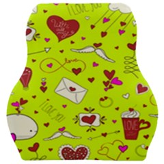 Valentin s Day Love Hearts Pattern Red Pink Green Car Seat Velour Cushion 