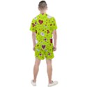 Valentin s Day Love Hearts Pattern Red Pink Green Men s Mesh Tee and Shorts Set View2