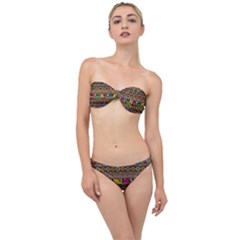 Traditional Africa Border Wallpaper Pattern Colored Classic Bandeau Bikini Set