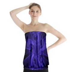 Fractal Blue Star Abstract Strapless Top by Pakrebo