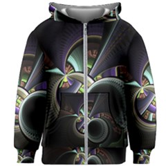 Fractal Fractal Art Multi Color Kids  Zipper Hoodie Without Drawstring by Pakrebo