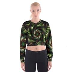 Fractal Christmas Colors Christmas Cropped Sweatshirt by Pakrebo