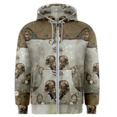 Awesome Mechanical Skull Men s Zipper Hoodie by FantasyWorld7