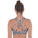 Lace Seamless Pattern With Flowers Cross String Back Sports Bra View2