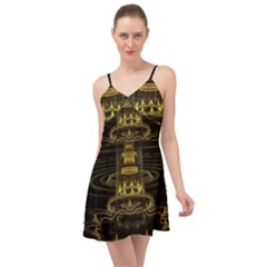 Fractal City Geometry Lights Night Summer Time Chiffon Dress